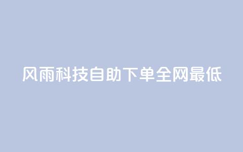 风雨科技自助下单全网最低 - 风雨科技自助下单	，价格最低，全网首选! 第1张