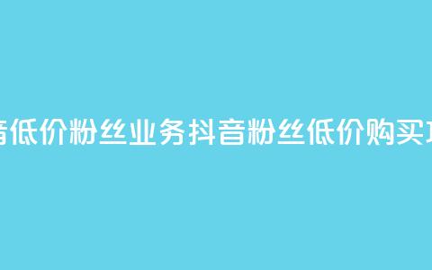 抖音低价粉丝业务(抖音粉丝低价购买攻略) 第1张 抖音低价粉丝业务(抖音粉丝低价购买攻略) 第1张