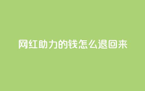 网红助力的钱怎么退回来 - 网红助力的资金如何合法追回攻略! 第1张 网红助力的钱怎么退回来 - 网红助力的资金如何合法追回攻略! 第1张