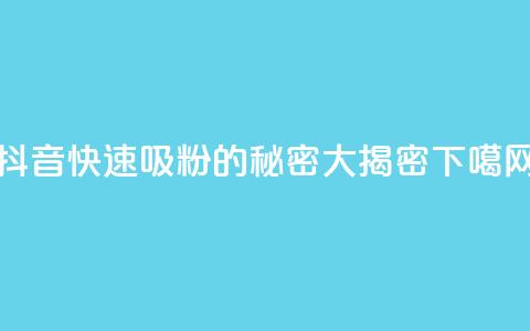 抖音快速吸粉的秘密大揭密  第1张 抖音快速吸粉的秘密大揭密  第1张