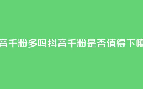 抖音千粉多吗(抖音千粉是否值得2021)  第1张 抖音千粉多吗(抖音千粉是否值得2021)  第1张