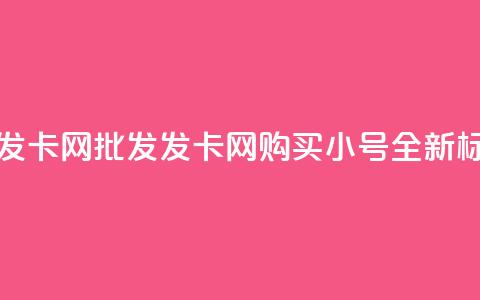 vx小号批发发卡网 - 批发发卡网购买vx小号，全新标题~  第1张