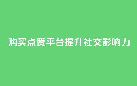 购买点赞平台——提升社交影响力  第1张