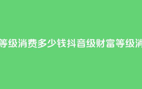 抖音24级财富等级消费多少钱(抖音24级财富等级消费费用详解)  第1张