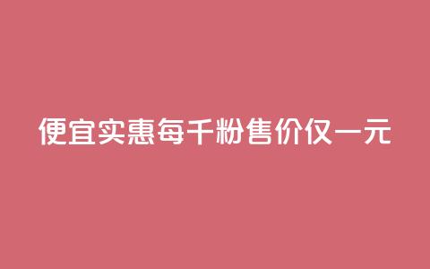 便宜实惠Ks每千粉售价仅一元  第1张