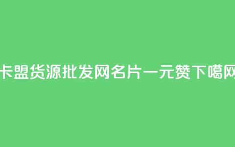 QQ卡盟货源批发网 - QQ名片一元1000赞  第1张