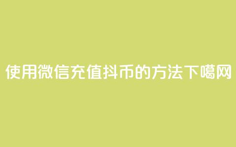 使用微信充值抖币的方法  第1张 使用微信充值抖币的方法  第1张