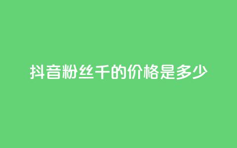 抖音粉丝1千的价格是多少? 第1张 抖音粉丝1千的价格是多少? 第1张