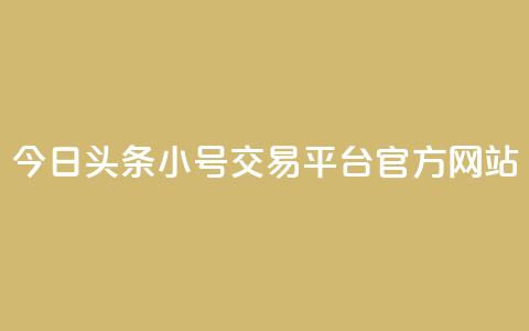 今日头条小号交易平台官方网站 第1张 今日头条小号交易平台官方网站 第1张