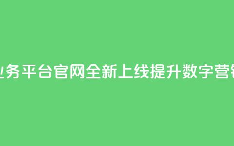 快手业务平台官网全新上线 提升数字营销体验  第1张 快手业务平台官网全新上线 提升数字营销体验  第1张