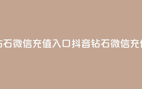 抖音钻石微信充值入口(抖音钻石微信充值通道)  第1张 抖音钻石微信充值入口(抖音钻石微信充值通道)  第1张