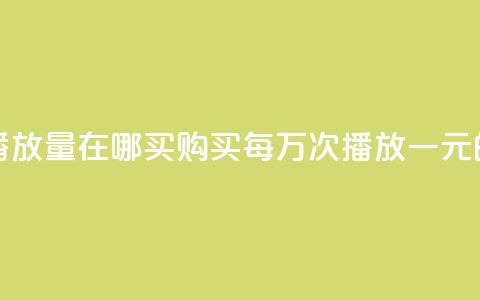1块钱1w播放量在哪买(购买每万次播放一元的服务)  第1张 1块钱1w播放量在哪买(购买每万次播放一元的服务)  第1张