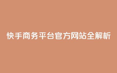 快手商务平台官方网站全解析  第1张