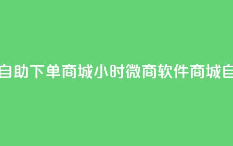 24小时微商软件自助下单商城(24小时微商软件商城自助下单)  第1张