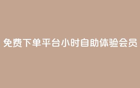 免费下单平台：24小时自助体验QQ会员  第1张