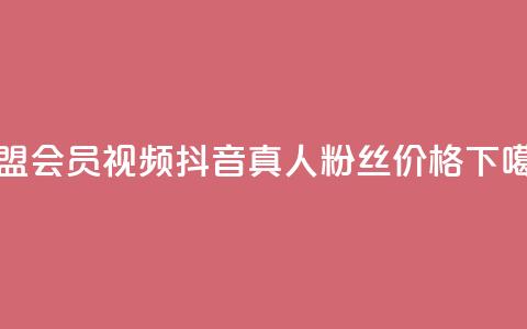 卡盟会员视频 - 抖音真人粉丝价格 第1张 卡盟会员视频 - 抖音真人粉丝价格 第1张