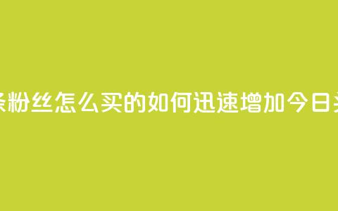 今日头条粉丝怎么买的(如何迅速增加今日头条粉丝)  第1张 今日头条粉丝怎么买的(如何迅速增加今日头条粉丝)  第1张