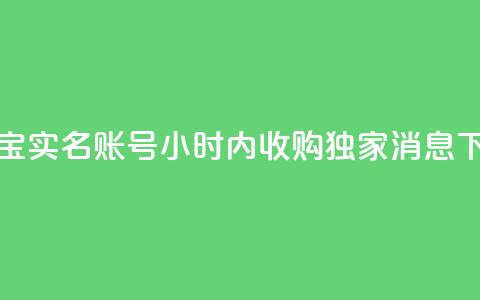 支付宝实名账号24小时内收购--独家消息  第1张