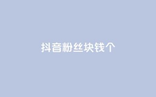 抖音粉丝1块钱10个 - 如何快速增加抖音粉丝数?。