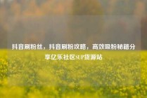 抖音刷粉丝，抖音刷粉攻略，高效吸粉秘籍分享亿乐社区SUP货源站