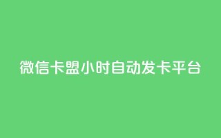微信卡盟24小时自动发卡平台 - 微信卡盟:稳定发卡平台  24小时自动发卡,快速、便捷的购卡体验。