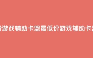 全网最低价游戏辅助卡盟(最低价游戏辅助卡盟优惠分享)