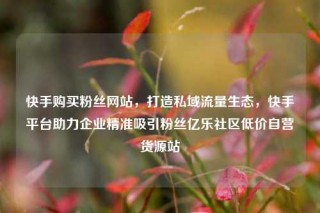 快手购买粉丝网站,打造私域流量生态,快手平台助力企业精准吸引粉丝亿乐社区低价自营货源站