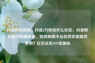 抖音粉丝购买,抖音2万粉丝什么价位,抖音粉丝购买热潮来袭,如何利用平台优势实现高效营销?亿乐社区SUP货源站