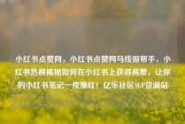 小红书点赞网,小红书点赞网马线报帮手,小红书热榜揭秘如何在小红书上获得高赞,让你的小红书笔记一夜爆红!亿乐社区SUP货源站