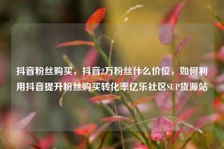 抖音粉丝购买,抖音2万粉丝什么价位,如何利用抖音提升粉丝购买转化率亿乐社区SUP货源站
