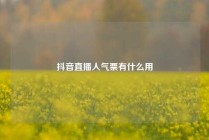 抖音直播人气票有什么用