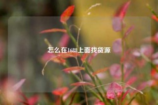 怎么在1688上面找货源
