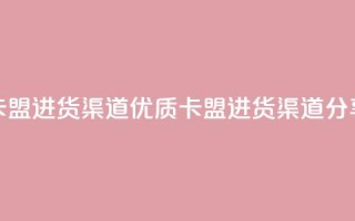 卡盟进货渠道(优质卡盟进货渠道分享)