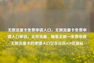 无限流量卡免费申请入口,无限流量卡免费申请入口移动,无尽流量,畅享无限—免费申请无限流量卡的便捷入口亿乐社区SUP货源站