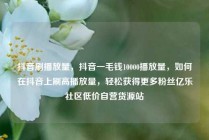 抖音刷播放量，抖音一毛钱10000播放量，如何在抖音上刷高播放量，轻松获得更多粉丝亿乐社区低价自营货源站