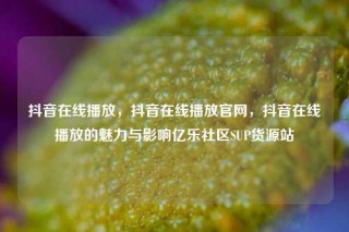 抖音在线播放,抖音在线播放官网,抖音在线播放的魅力与影响亿乐社区SUP货源站