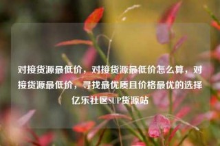 对接货源最低价,对接货源最低价怎么算,对接货源最低价,寻找最优质且价格最优的选择亿乐社区SUP货源站