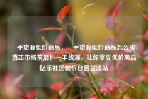 一手货源低价商品，一手货源低价商品怎么卖，直击市场前沿！一手货源，让你享受低价商品亿乐社区低价自营货源站