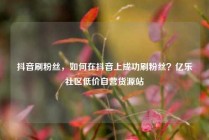 抖音刷粉丝，如何在抖音上成功刷粉丝？亿乐社区低价自营货源站