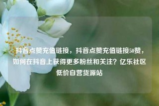 抖音点赞充值链接，抖音点赞充值链接50赞，如何在抖音上获得更多粉丝和关注？亿乐社区低价自营货源站