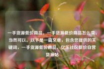 一手货源低价商品，一手货源低价商品怎么卖，当然可以。以下是一篇文章，包含您提供的关键词，一手货源低价商品，亿乐社区低价自营货源站
