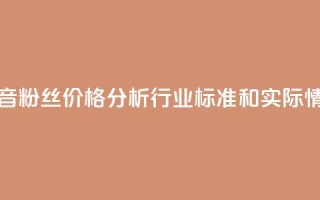 抖音粉丝价格分析：行业标准和实际情况