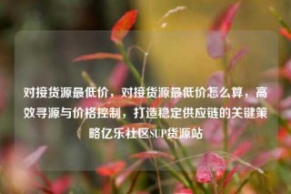 对接货源最低价，对接货源最低价怎么算，高效寻源与价格控制，打造稳定供应链的关键策略亿乐社区SUP货源站