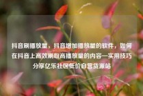 抖音刷播放量，抖音增加播放量的软件，如何在抖音上高效刷取高播放量的内容—实用技巧分享亿乐社区低价自营货源站