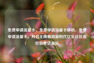 免费申请流量卡,免费申请流量卡移动,免费申请流量卡,开启无限畅游新时代亿乐社区低价自营货源站