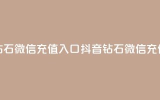 抖音钻石微信充值入口(抖音钻石微信充值通道)