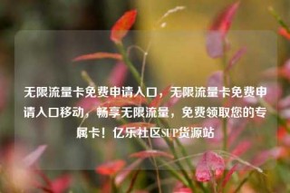 无限流量卡免费申请入口,无限流量卡免费申请入口移动,畅享无限流量,免费领取您的专属卡!亿乐社区SUP货源站