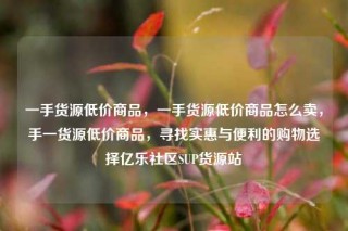 一手货源低价商品,一手货源低价商品怎么卖,手一货源低价商品,寻找实惠与便利的购物选择亿乐社区SUP货源站