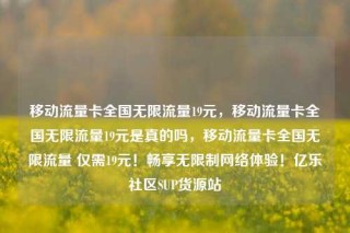 移动流量卡全国无限流量19元，移动流量卡全国无限流量19元是真的吗，移动流量卡全国无限流量 仅需19元！畅享无限制网络体验！亿乐社区SUP货源站