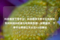 抖音播放下单平台,抖音播放下单平台有哪些,如何利用抖音提升电商销售额—探索播放、下单平台策略亿乐社区SUP货源站